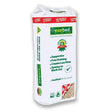 A white easibed pet bedding bag with dust free wood fibre bedding featuring green red branding and a 15-year anniversary logo