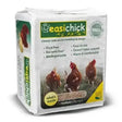 White rectangular package of easichick poultry bedding with green yellow branding featuring chickens and dust free wood