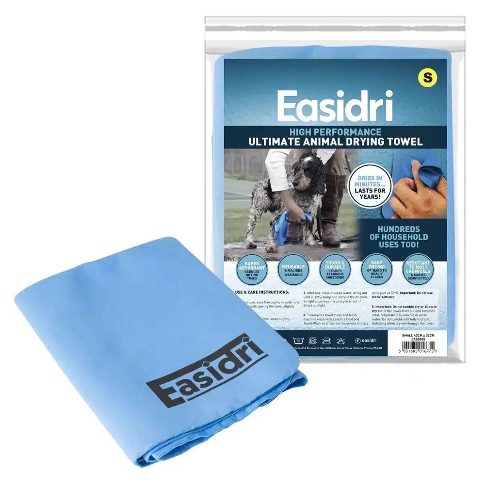 Easidri Ultimate Animal Drying Towel Small Blue Barnstaple Equestrian Supplies