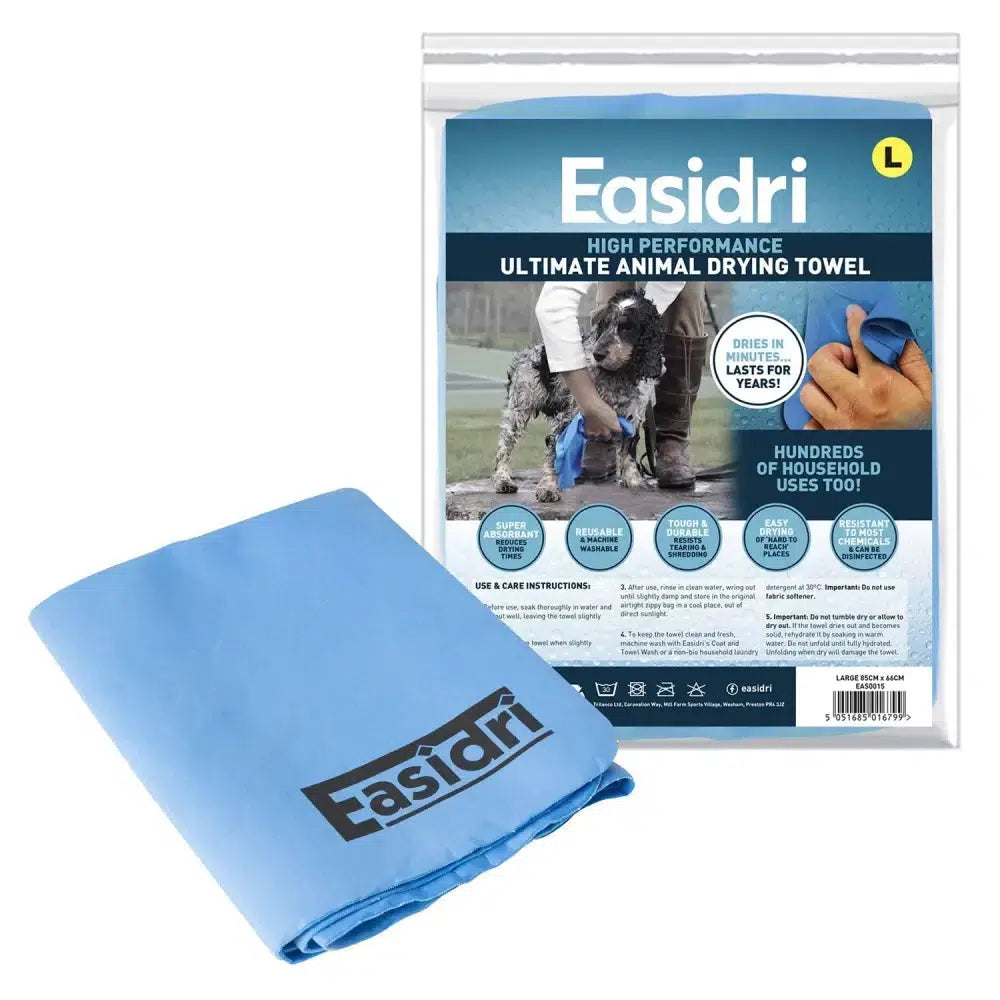 Easidri Ultimate Animal Drying Towel Small Blue Barnstaple Equestrian Supplies