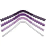 Set of five metallic horse halters in gradient purple and white finishes with easy-change wintec gullets sold individually