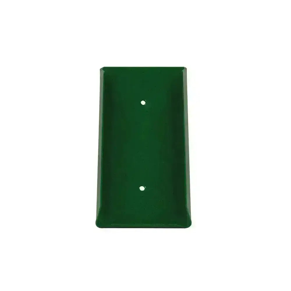 Dark green economy salt lick holder wall plate with two small mounting holes and ordinary plastic coating back side
