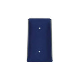 Deep blue economy salt lick holder wall plate with two small mounting holes and ordinary plastic coating back view