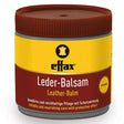 Effax leather balm in a jar with yellow and brown label contains lanolin for valuable leather care of horse tack accessories