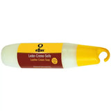 Effax leather cream tack soap in a yellow and white tube with a hook-shaped flic-flac bottle cap for leather care