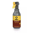 Gray spray bottle with yellow trigger labeled effax leather serum for deep action care and spray-on effax use