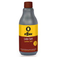 Effax leather soft in a dark gray bottle with brown cap and avocado oil for horse tack accessories care
