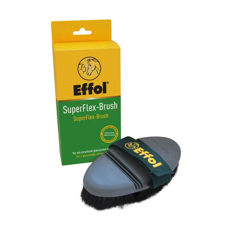 Effol superflex bruch combines a gray and black horse grooming brush with dense dark bristles for superflex-brush combines effectiveness