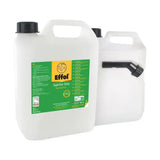 White plastic jug with black cap and spout of effol superstar shine for tail taking and horse grooming