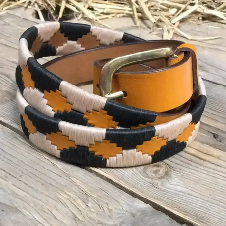 Elano Leather Polo Belt - Narrow Belt Brown / Beige 60 cm / 24" Belts