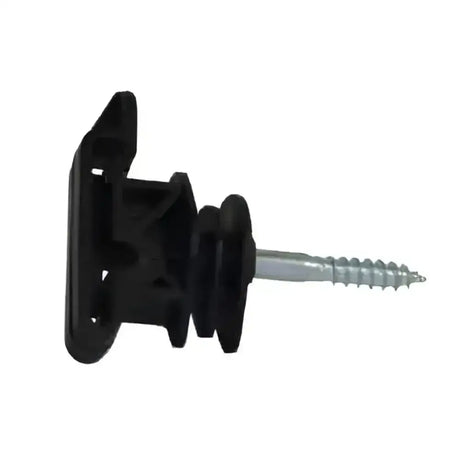 Black plastic electric fencing insulator tape clip with silver metal screw shaft pack of 25 for fencing insulator use