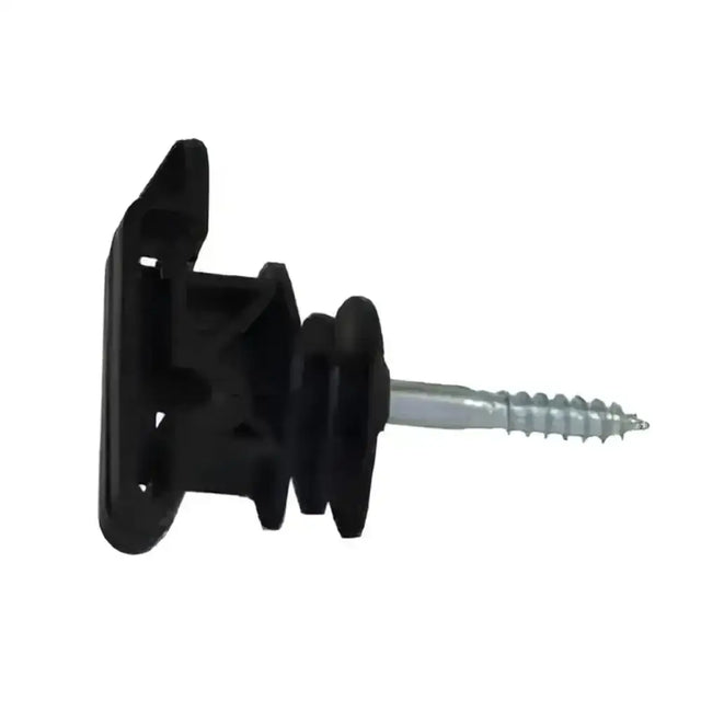 Black plastic electric fencing insulator tape clip with silver metal screw shaft pack of 25 for fencing insulator use