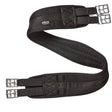Black elastic elico airflow mesh girth with silver buckles and textured breathable airflow mesh design