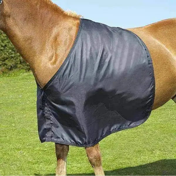 Dark blue elico anti-rub bibs made from smooth satin fabric anti-rub with a sleek fitted design for horses