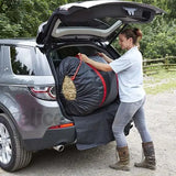Black and red elico bale transporter large-capacity carry bag with woven hay for boot tidy and easy transport