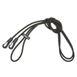 Black elasticated bungee training reins with metal carabiners and plastic clip perfect for training young horses