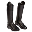 Black leather elico charlotte kids riding boots with laces and cap toe design perfect for kids riding boots