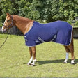 Navy blue elico cotswold cotton horse blanket with white trim and reflective stripes quality cotton summer sheet