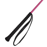 Pink and black elico cr25 childs riding whip with textured grip designed as a pink reflective riding whip