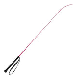 Pink reflective riding whip elico cr25 childs with black grip and thin curved handle perfect for childs use