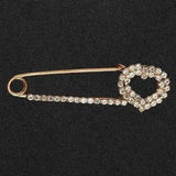 Elico crystal heart rose gold safety pin with clear rhinestone heart detail perfect for riding apparel accents
