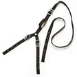 Black leather horse halter with silver buckles and adjustment holes from elico daisy reins collection