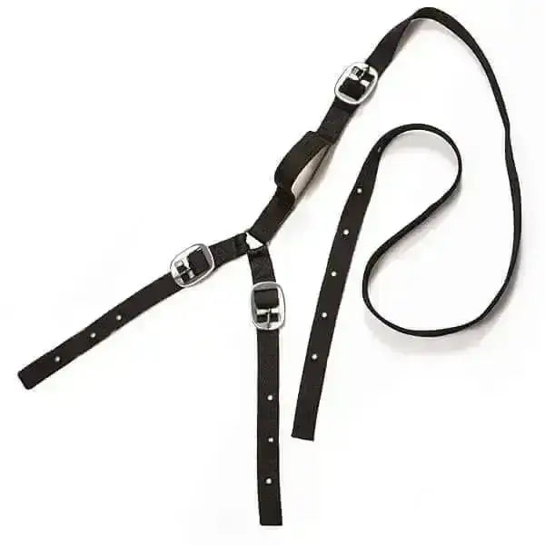 Black leather horse halter with silver buckles and adjustment holes from elico daisy reins collection