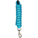 Turquoise braided elico dovedale lead rope 8ft with black plastic handle and silver metal clasp for easy use