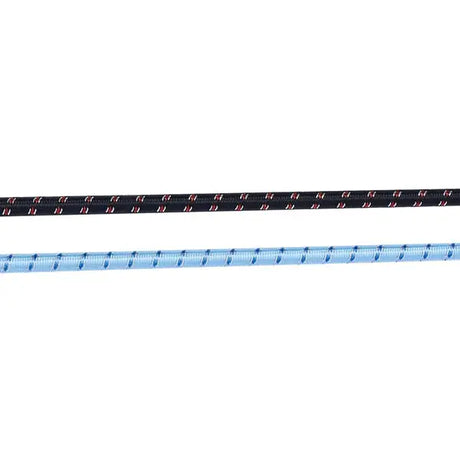 Two elastic cords in black with red accents and light blue patterns for elico dressage whip easy grip el30 grip