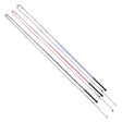Three elico essentials lunge whips with black handles and colored shafts in black red and blue for equestrian supplies