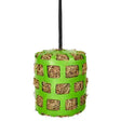 Bright green elico green rubber slow feder horse toy with woven mesh and black hanging rope for easy feeding