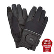 Black elico longford waterproof gloves with reinforced serino palm and white accent stripe near the wrist back side view