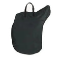 Black fabric saddle carrying bag with sturdy handle by elico lytham with waterproof nylon outer in navy color