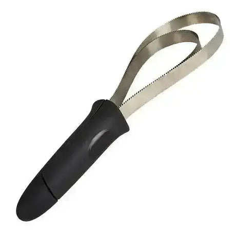 Black ergonomic elico richmond shedder handle with metallic dual shedding blade for easy pet grooming