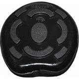 Black rubber grip pad with textured circular design and medium size embossed on elico rubber poultice boot