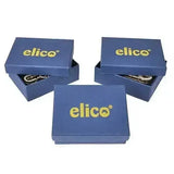 Blue elico silver jewelry boxes with gold lettering holding sparkling crystal horseshoe stock pin chains