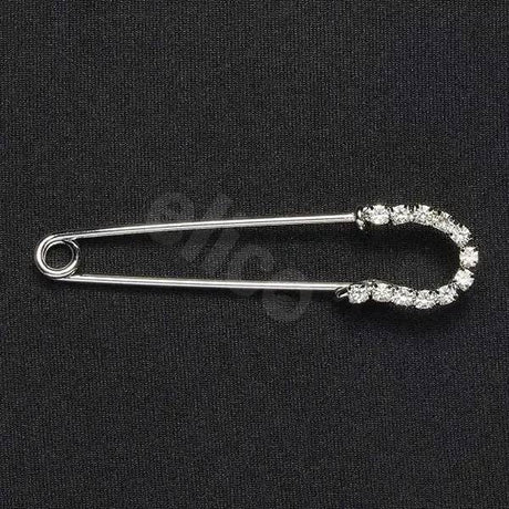 Elico Silver and Crystal Horseshoe Stock Pin Elico Competition Accessories Barnstaple Equestrian Supplies