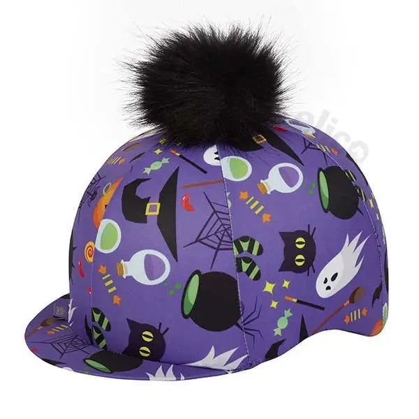 Elico Spooky Lycra Riding Hat Cover For Halloween - Hat Silks