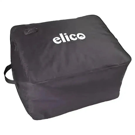 Black elico storage rug bag made of strong nylon holds up to 5 rugs with white branding on the front