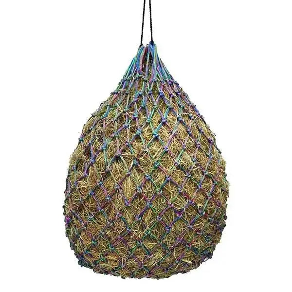 Colorful woven elico tiverton haynet triple cord with diamond pattern and strong multicolored knots