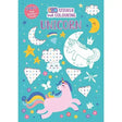 Pink unicorn gem sticker sheet from elico unicorn gem coloring book with rainbow mane horn and gem stickers for coloring