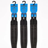 Elico black waffle girth elasticated both ends with blue metal buckles and breathable synthetic waffle cushion straps