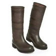 Dark brown elico whitby childrens waterproof country boots with leather upper and rugged textured sole for outdoor use