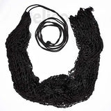 Black knitted mesh neck scarf with strong tying cord for elico wild boar bale haynet x-large use