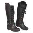 Black lace-up elico yeadon winter boots with rubber sole and reinforced stitching perfect for country yard boots