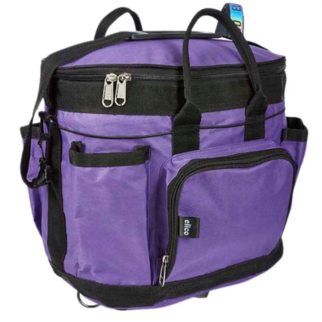 Purple and black elico york grooming bag insulated cooler with zipped pockets and sturdy handles for easy carrying
