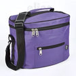 Purple insulated elico york riding hat bag with black zippers straps and trim for easy transport