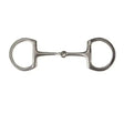 Silver stainless steel english eggbutt snaffle with smooth polished finish and two circular rings at each end