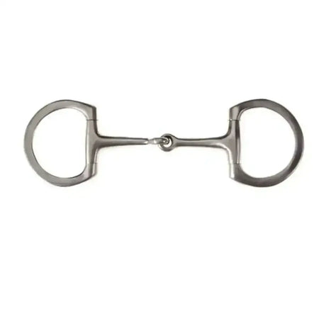 Silver stainless steel english eggbutt snaffle with smooth polished finish and two circular rings at each end