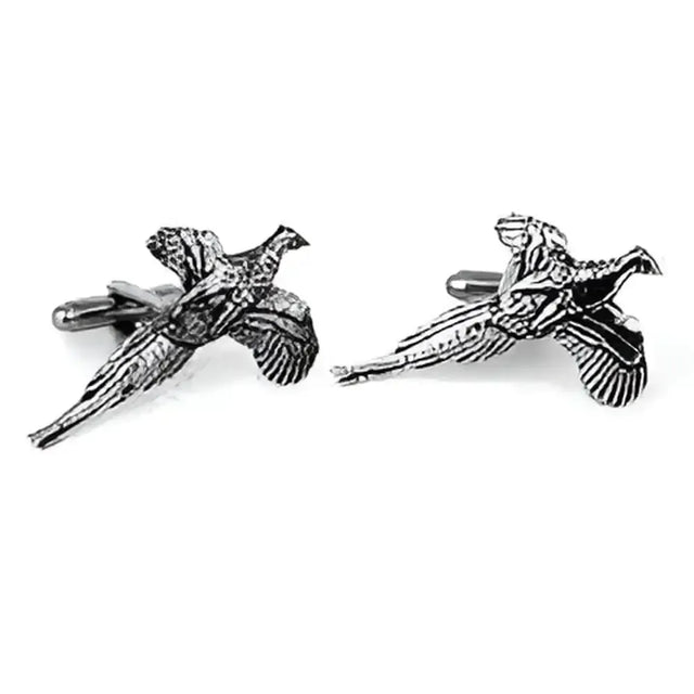 English Made Flying Pheasant Pewter Cufflinks Gifts